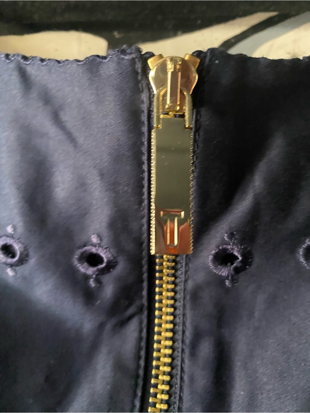 Ted Baker Navy One-Shoulder Eyelet Ruffle Dress - Picture 4 of 7